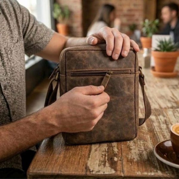 Handmade Buffalo Leather Crossbody Bag